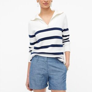 J. Crew 5” Classic Chambray Cotton Shorts in Med Echo Blue Wash